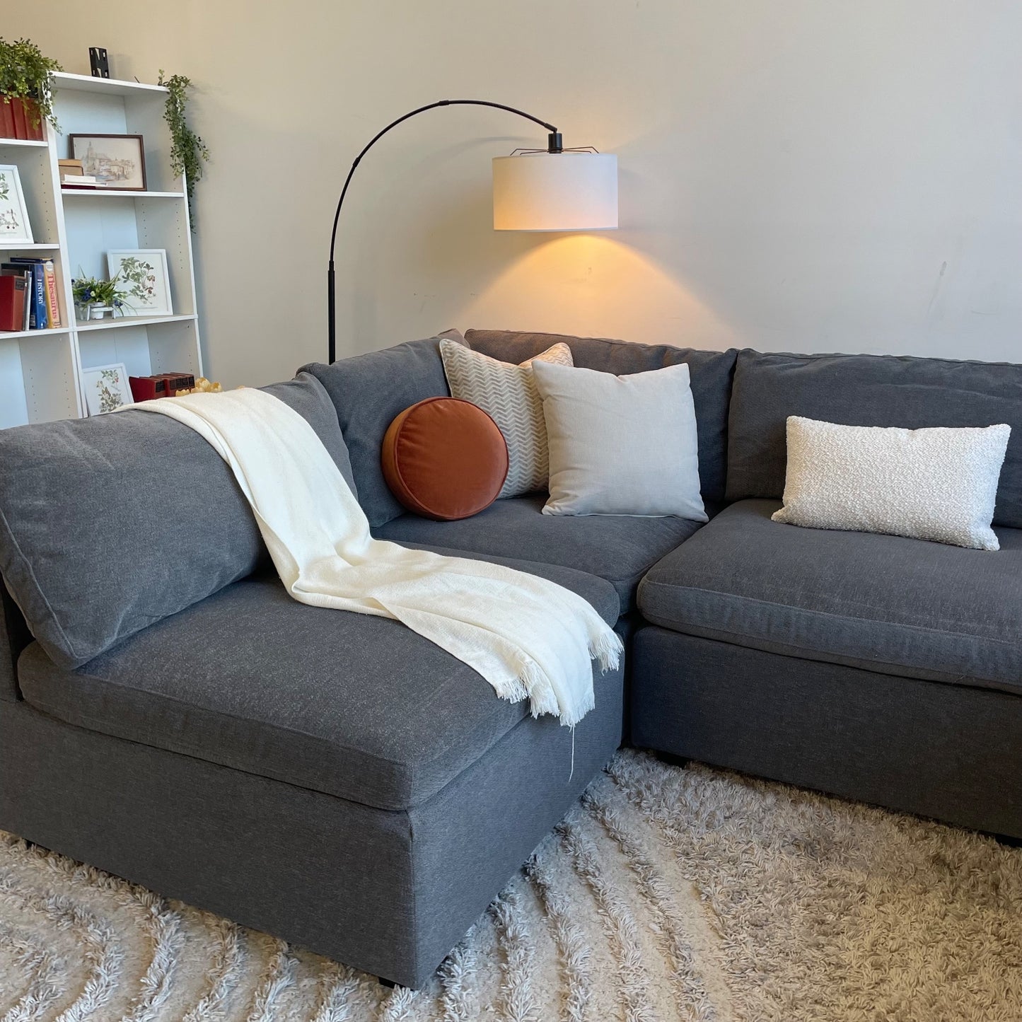 Albany Park Kova Modular 5 Pc Sectional in Licorice Performance Chenille