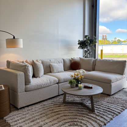 Albany Park Kova Modular 4 Pc Sectional in Alabaster Performance Bouclé