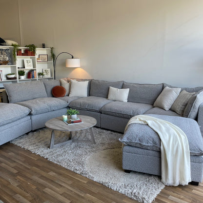 Albany Park Kova Modular 7 Pc Sectional in Smoke Performance Bouclé
