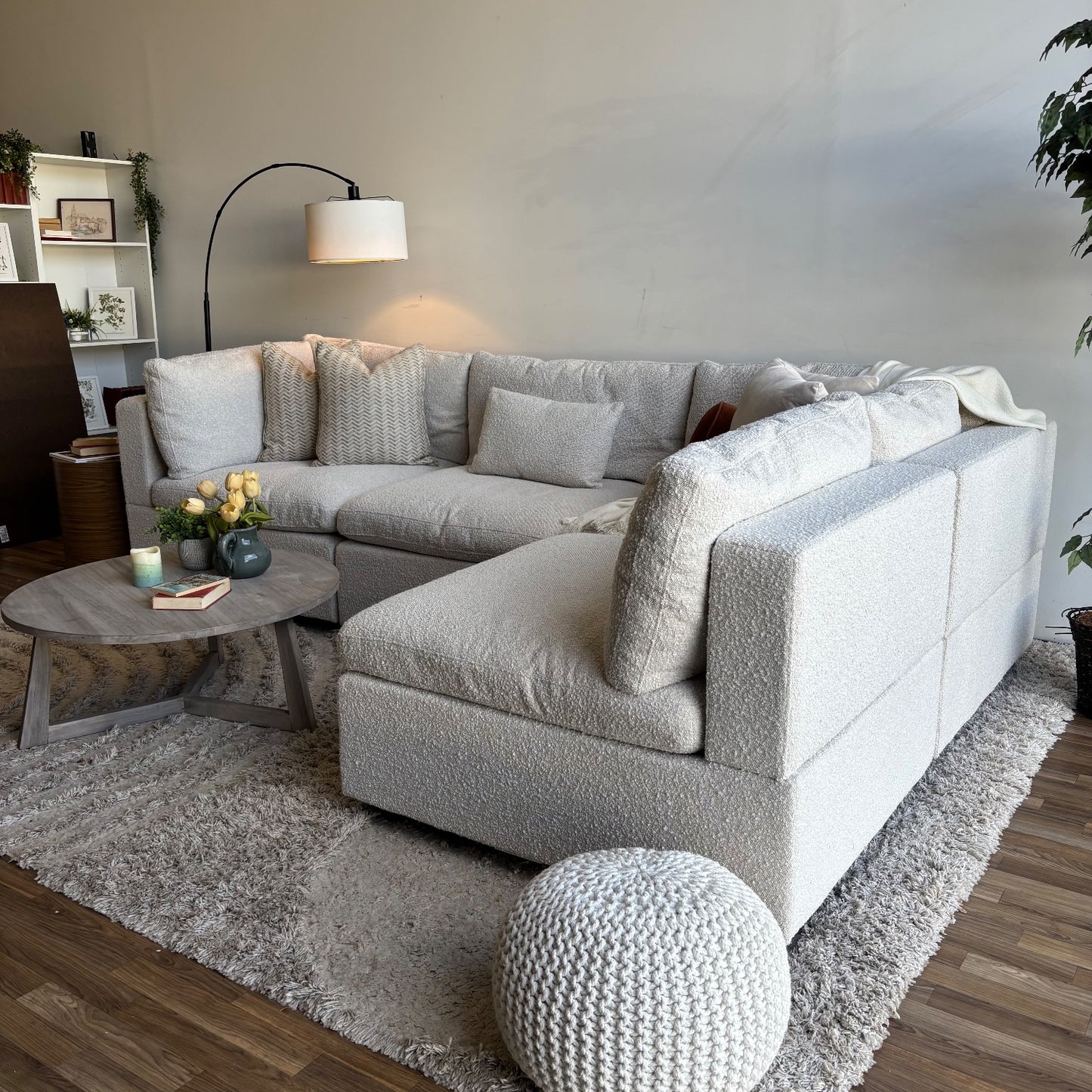Albany Park Kova Modular 4 Pc Sectional in Alabaster Performance Bouclé