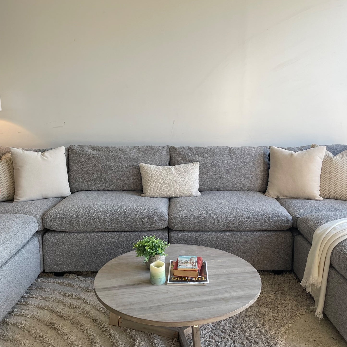 Albany Park Kova Modular 6 Pc Sectional in Smoke Performance Bouclé