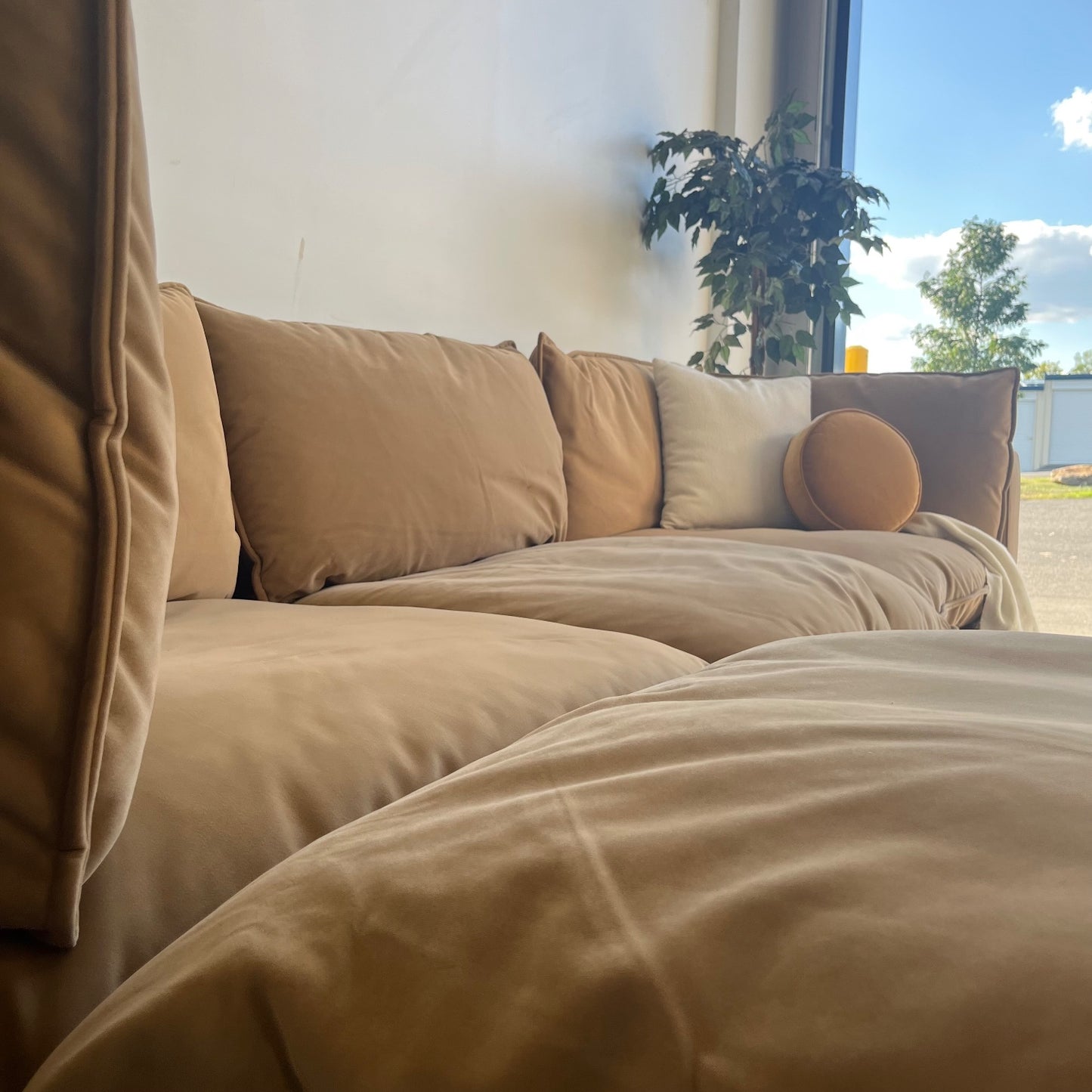 Albany Park Kova Modular 4 Pc Sectional in Camel Performance Velvet