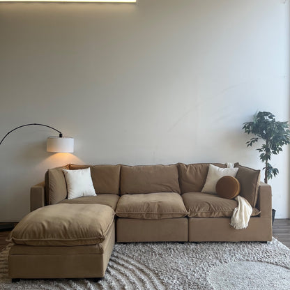 Albany Park Kova Modular 4 Pc Sectional in Camel Performance Velvet