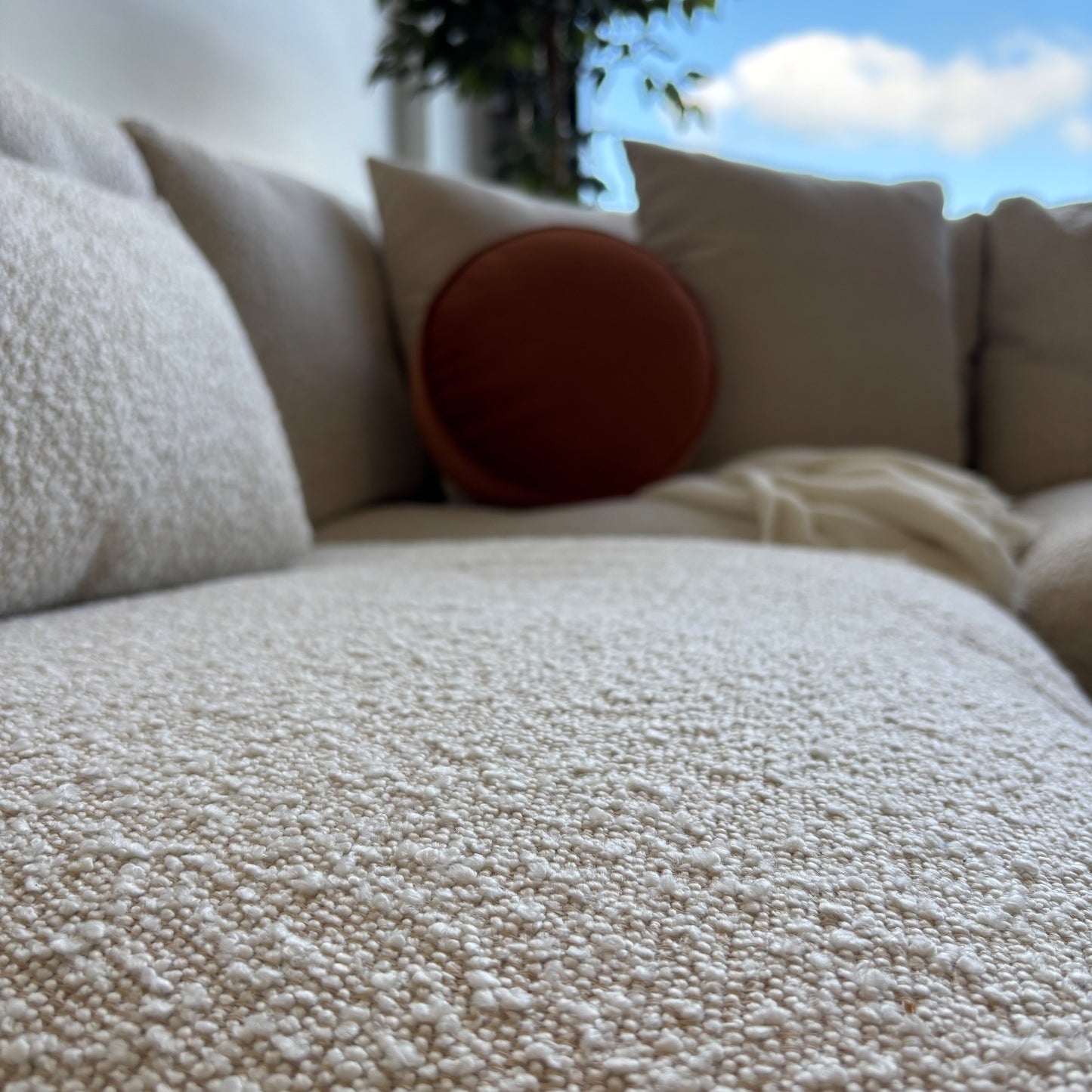 Albany Park Kova Modular 4 Pc Sectional in Alabaster Performance Bouclé