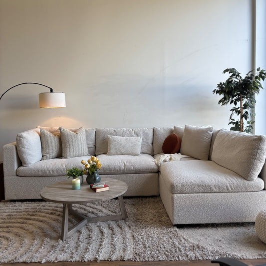 Albany Park Kova Modular 4 Pc Sectional in Alabaster Performance Bouclé