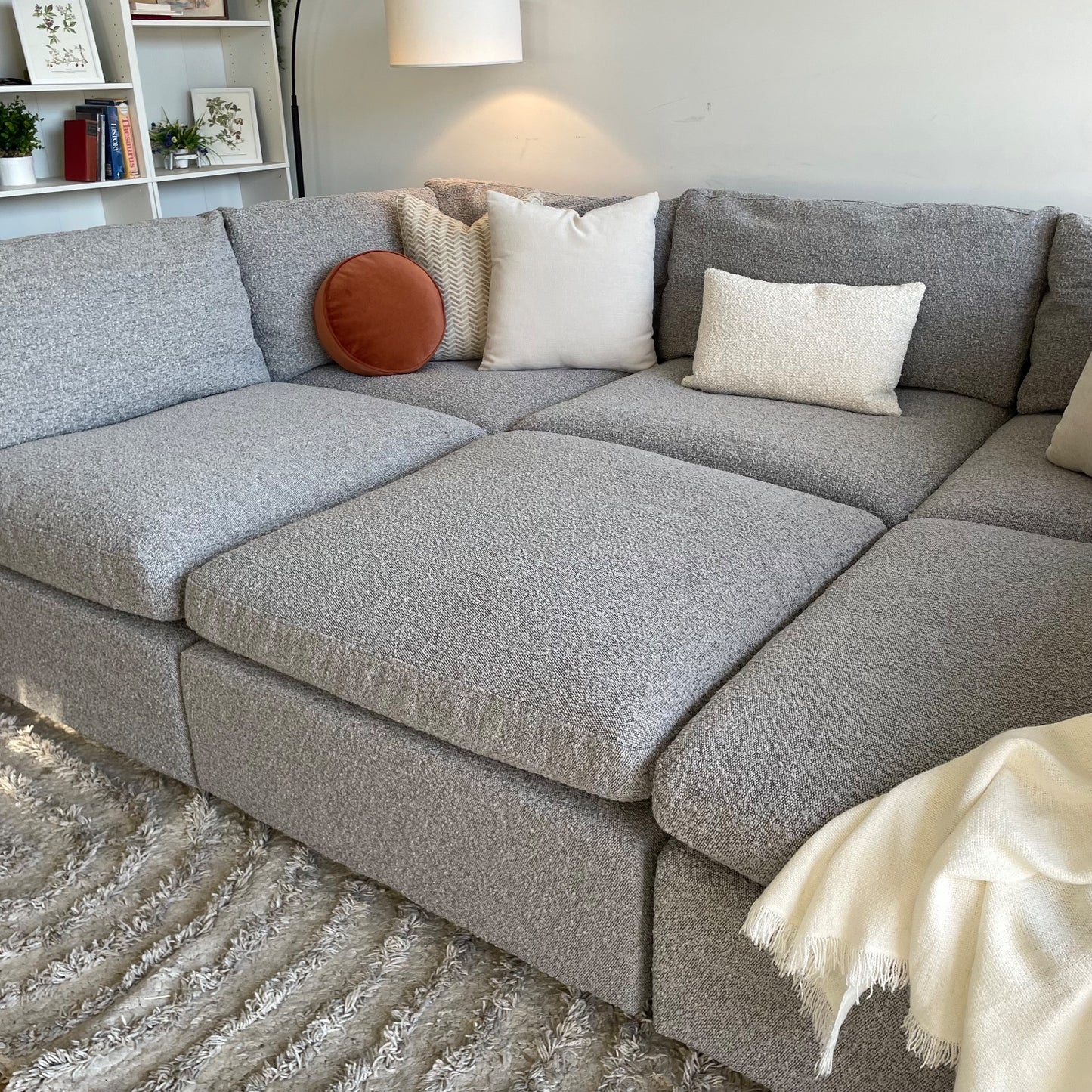 Albany Park Kova Modular 6 Pc Sectional in Smoke Performance Bouclé