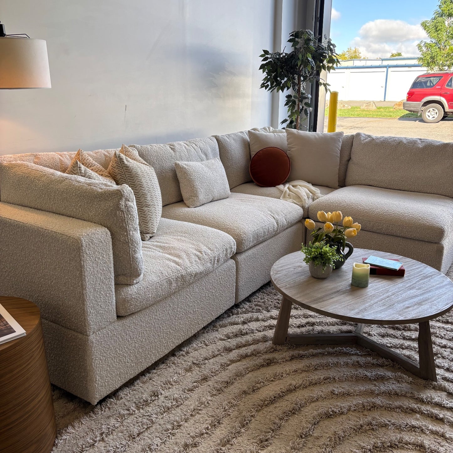 Albany Park Kova Modular 4 Pc Sectional in Alabaster Performance Bouclé