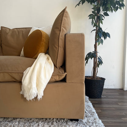 Albany Park Kova Modular 4 Pc Sectional in Camel Performance Velvet