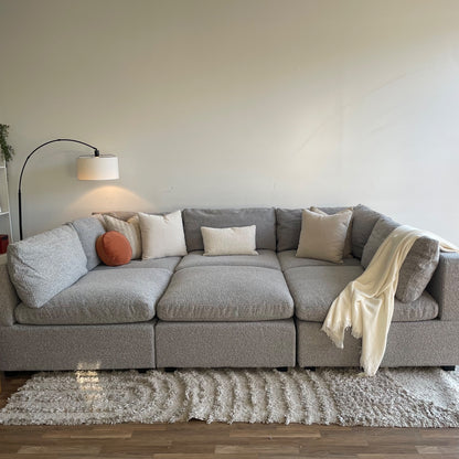 Albany Park Kova Modular 6 Pc Sectional in Smoke Performance Bouclé