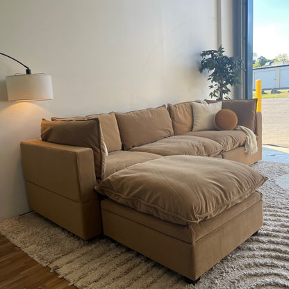Albany Park Kova Modular 4 Pc Sectional in Camel Performance Velvet