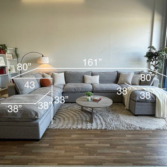 Albany Park Kova Modular 7 Pc Sectional in Smoke Performance Bouclé