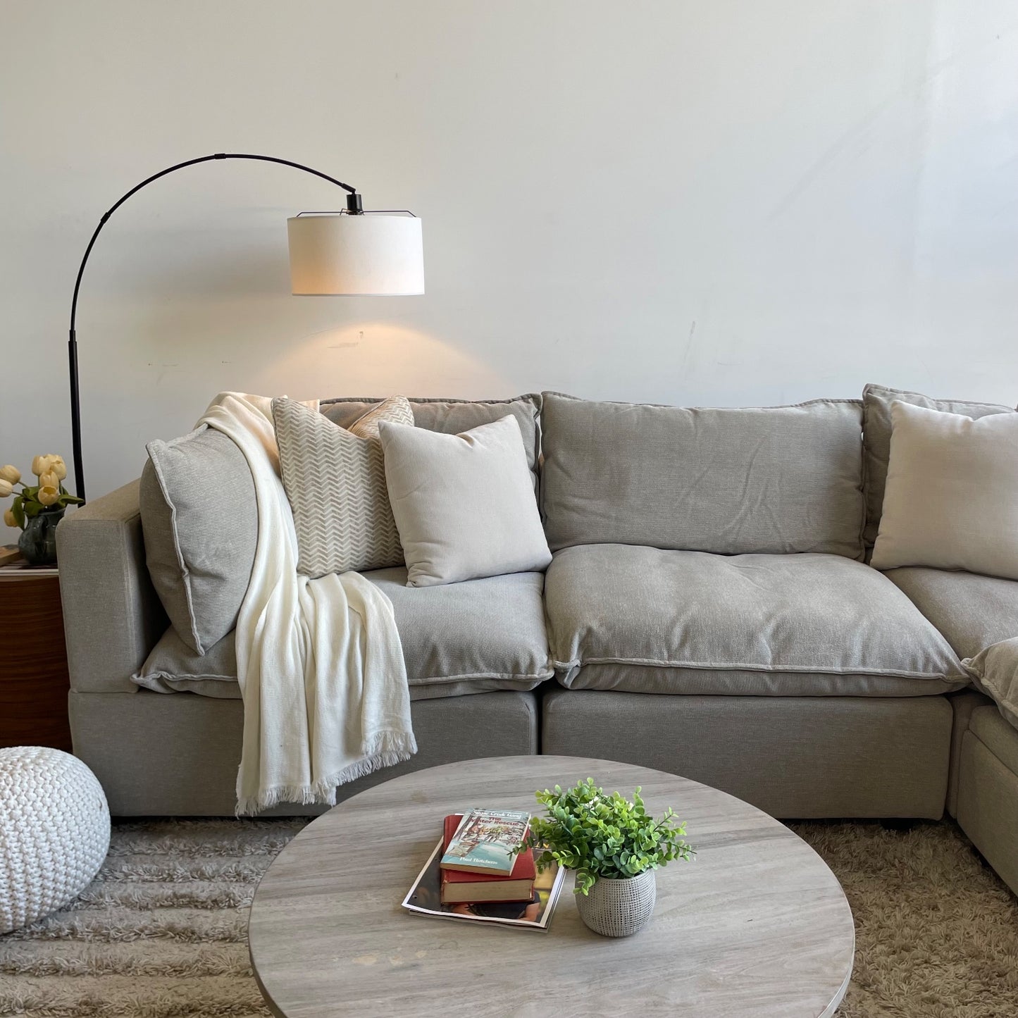 Albany Park Kova Modular 4 Pc Sectional in Oatmeal Performance Chenille