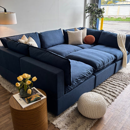 Albany Park Kova Modular 6Pc Pit Sectional in Denim Performance Brush Canvas