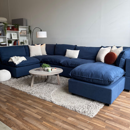 Albany Park Kova Modular 6Pc Pit Sectional in Denim Performance Brush Canvas