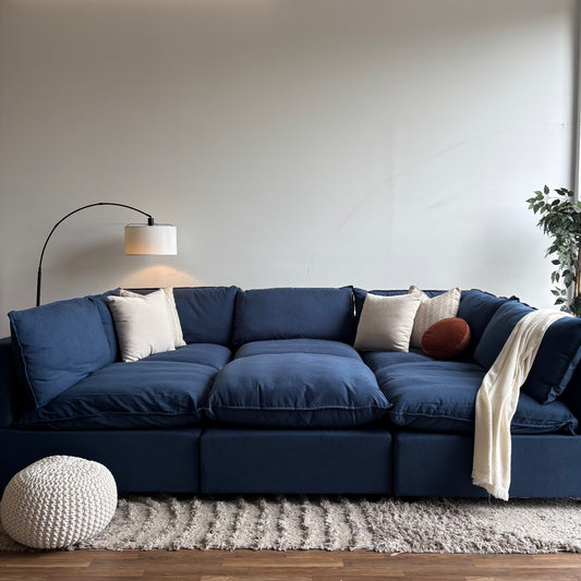 Albany Park Kova Modular 6Pc Pit Sectional in Denim Performance Brush Canvas