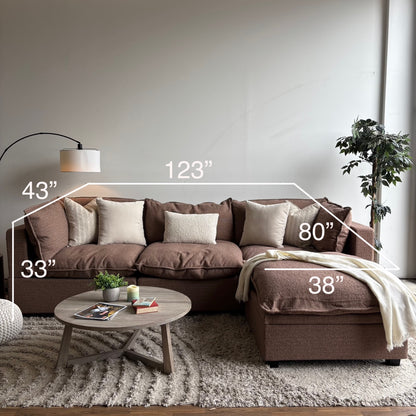 Albany Park Kova Modular 4 Pc Sectional in Mocha Boucle