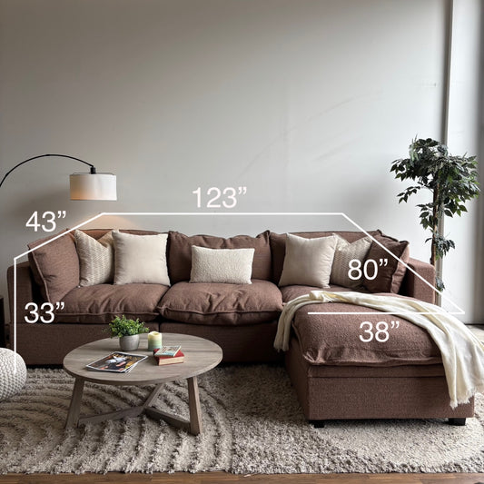 Albany Park Kova Modular 4 Pc Sectional in Mocha Boucle