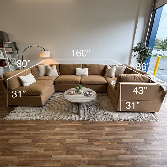 Albany Park Kova Modular 6Pc Sectional in Camel Performance