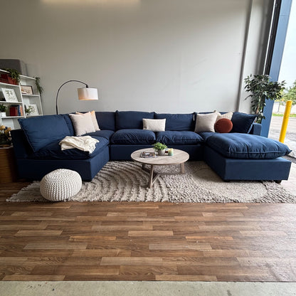 Albany Park Kova Modular 6Pc Pit Sectional in Denim Performance Brush Canvas