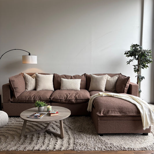 Albany Park Kova Modular 4 Pc Sectional in Mocha Boucle