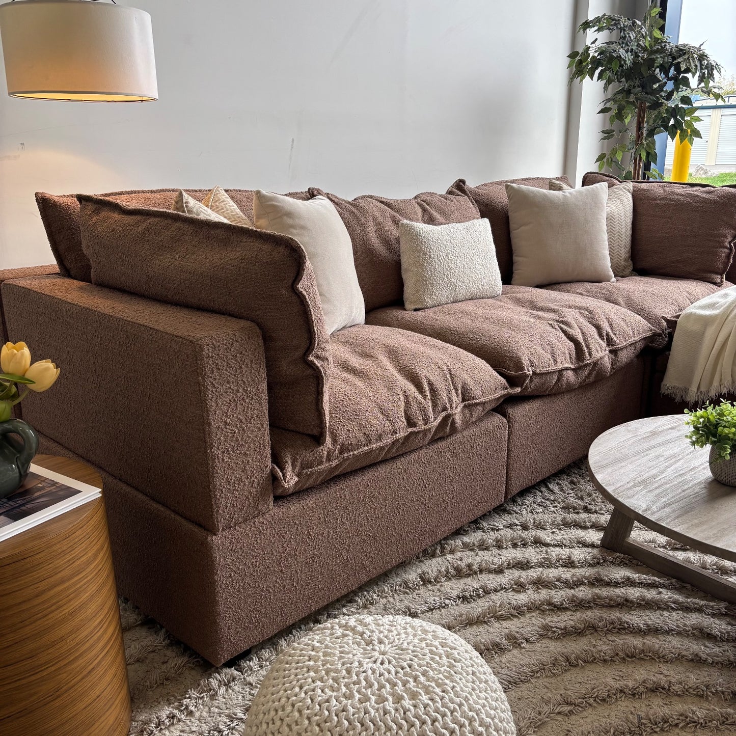 Albany Park Kova Modular 4 Pc Sectional in Mocha Boucle