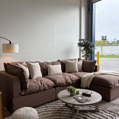 Albany Park Kova Modular 4 Pc Sectional in Mocha Boucle