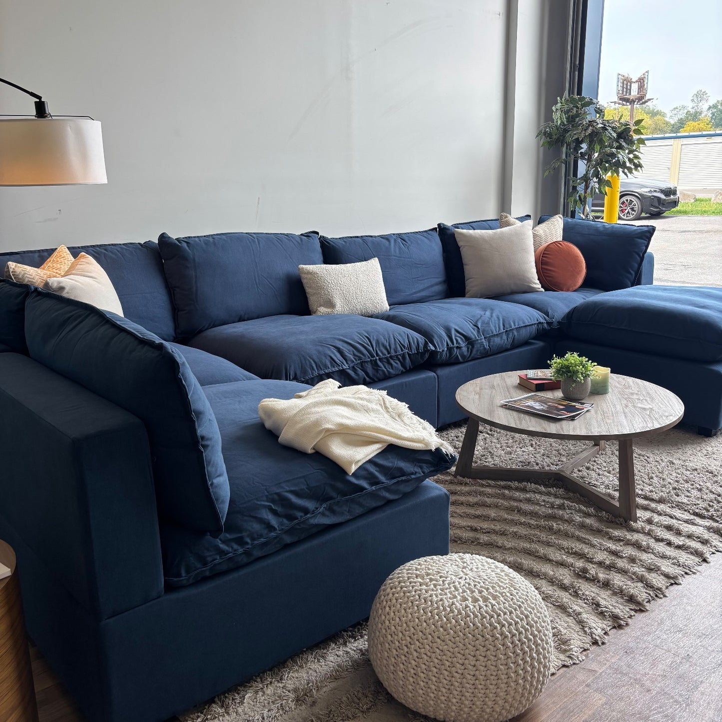 Albany Park Kova Modular 6Pc Pit Sectional in Denim Performance Brush Canvas
