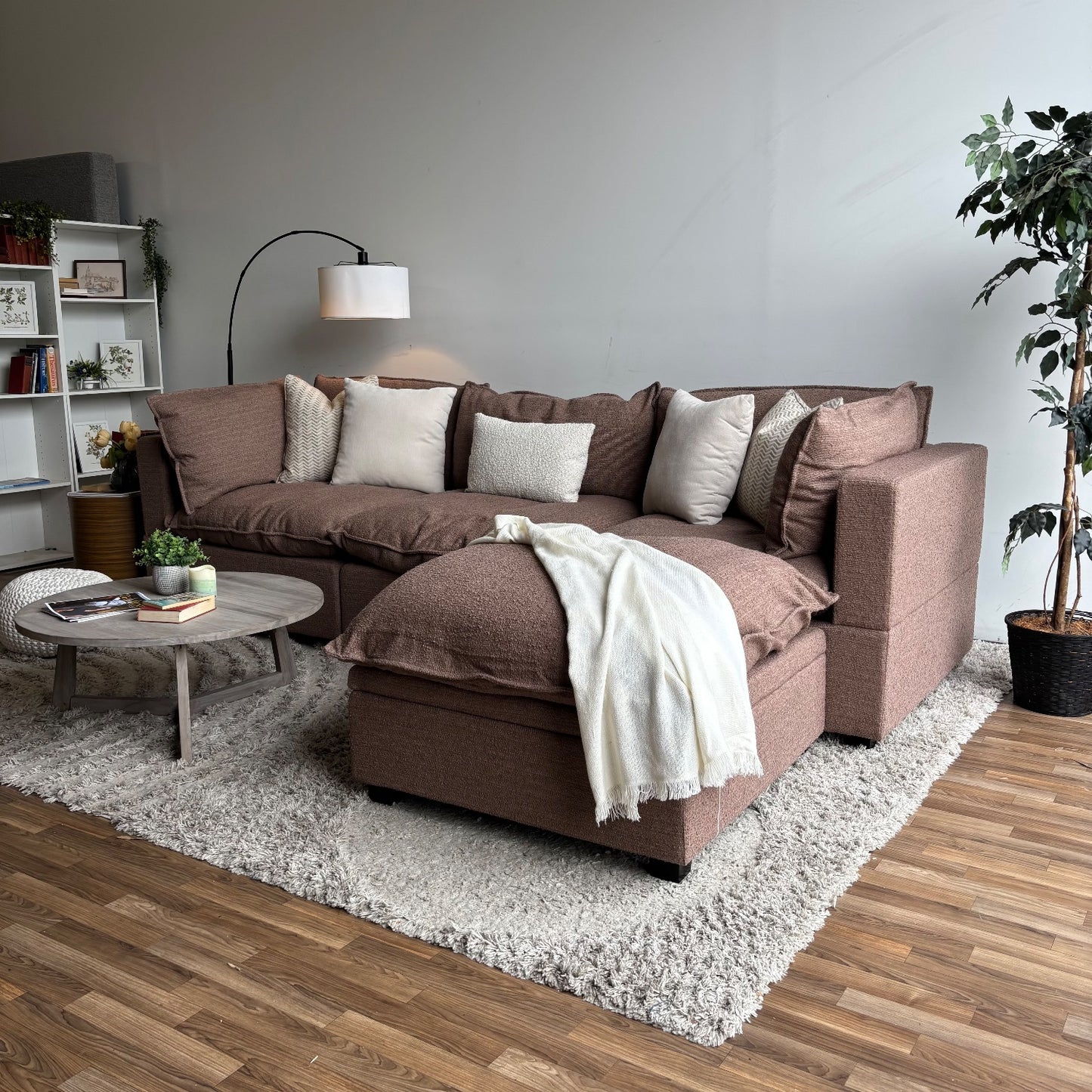 Albany Park Kova Modular 4 Pc Sectional in Mocha Boucle