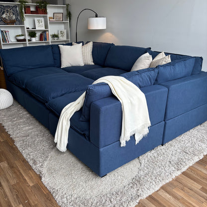 Albany Park Kova Modular 6Pc Pit Sectional in Denim Performance Brush Canvas