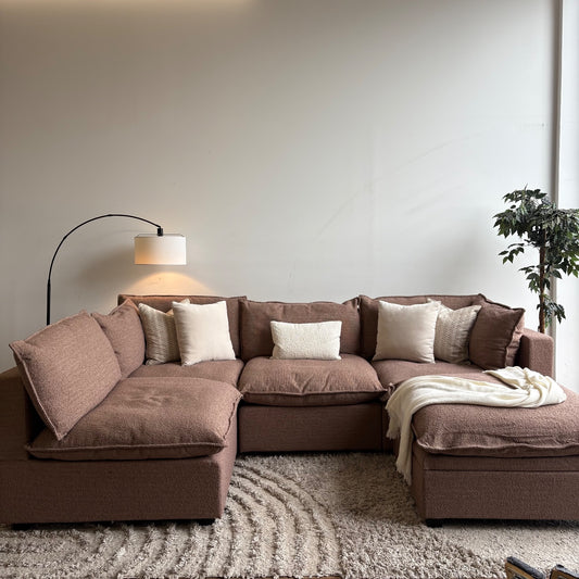Albany Park Kova Modular 5 Pc Sectional in Mocha Performance Boucle