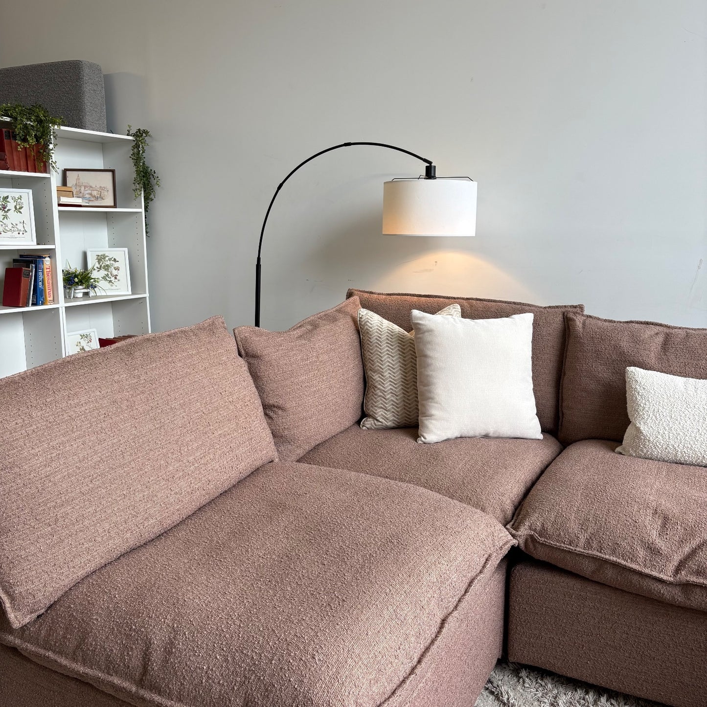 Albany Park Kova Modular 5 Pc Sectional in Mocha Performance Boucle