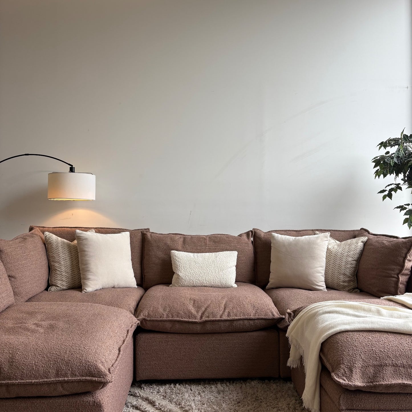 Albany Park Kova Modular 5 Pc Sectional in Mocha Performance Boucle