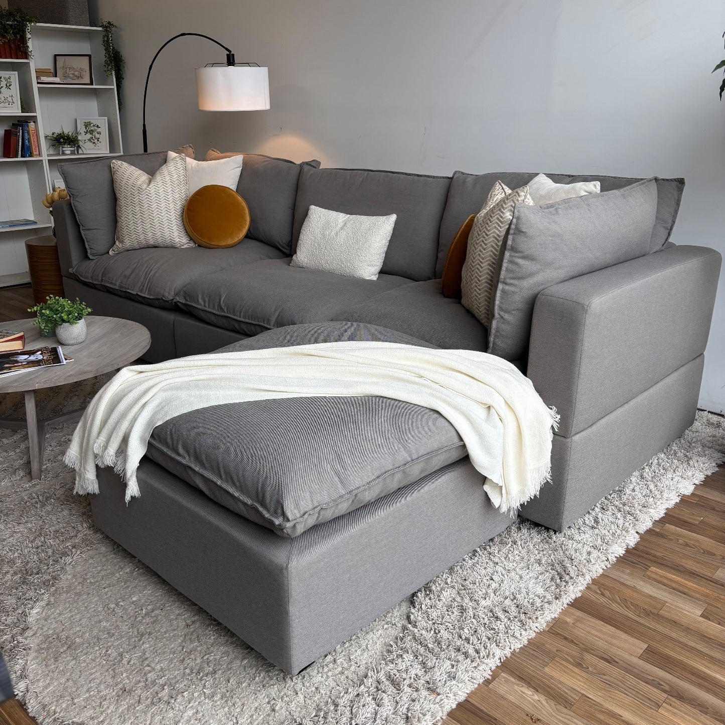 Albany Park Kova Modular 4 Pc Sectional in Gray Performance Linen