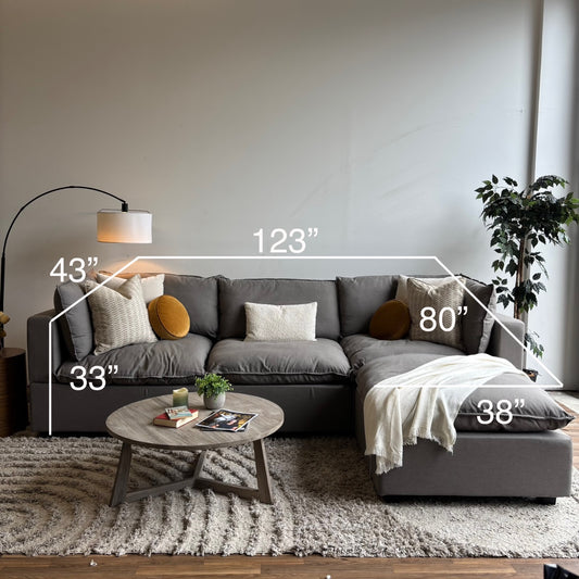 Albany Park Kova Modular 4 Pc Sectional in Gray Performance Linen