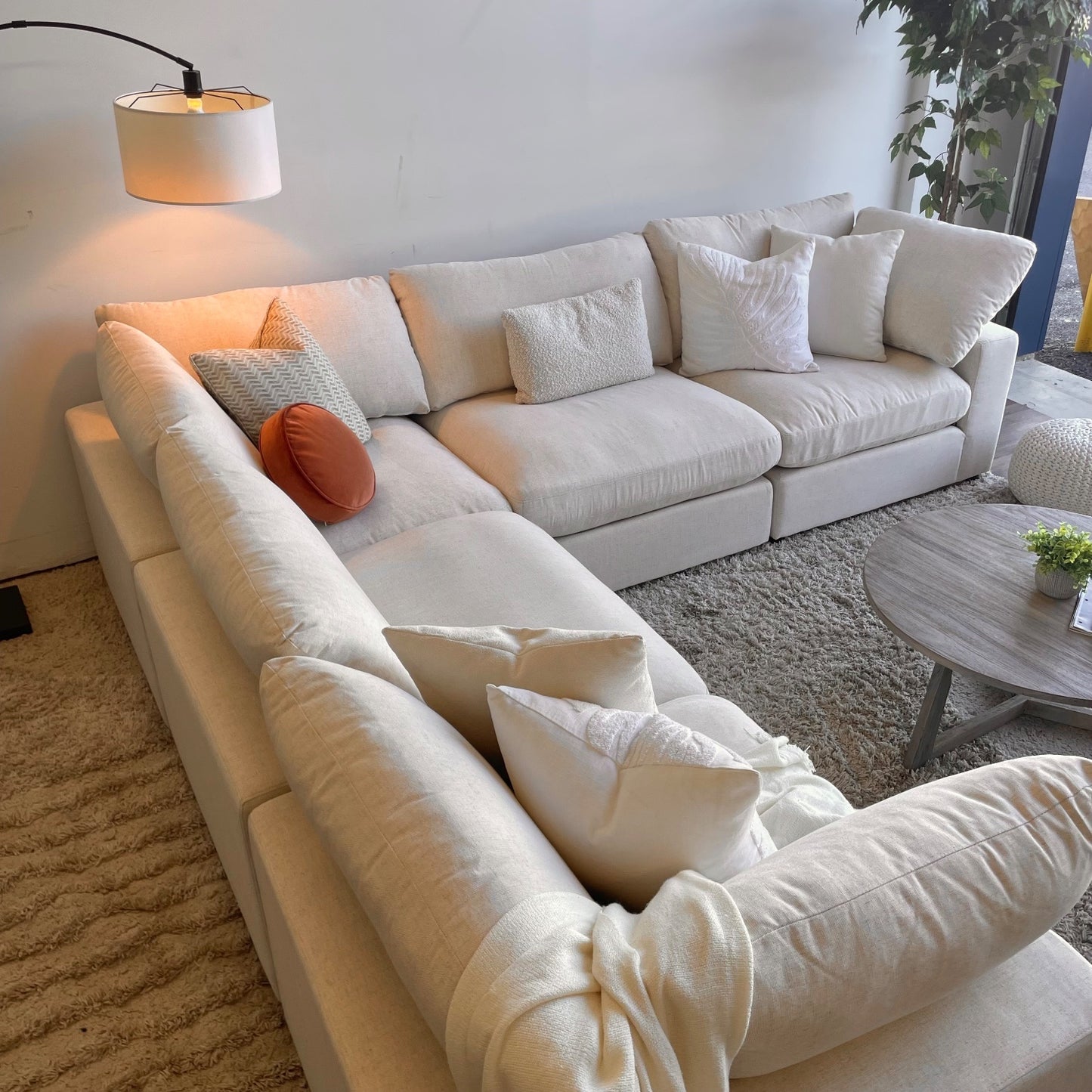 Serene Corner Sectional in Linen Beige