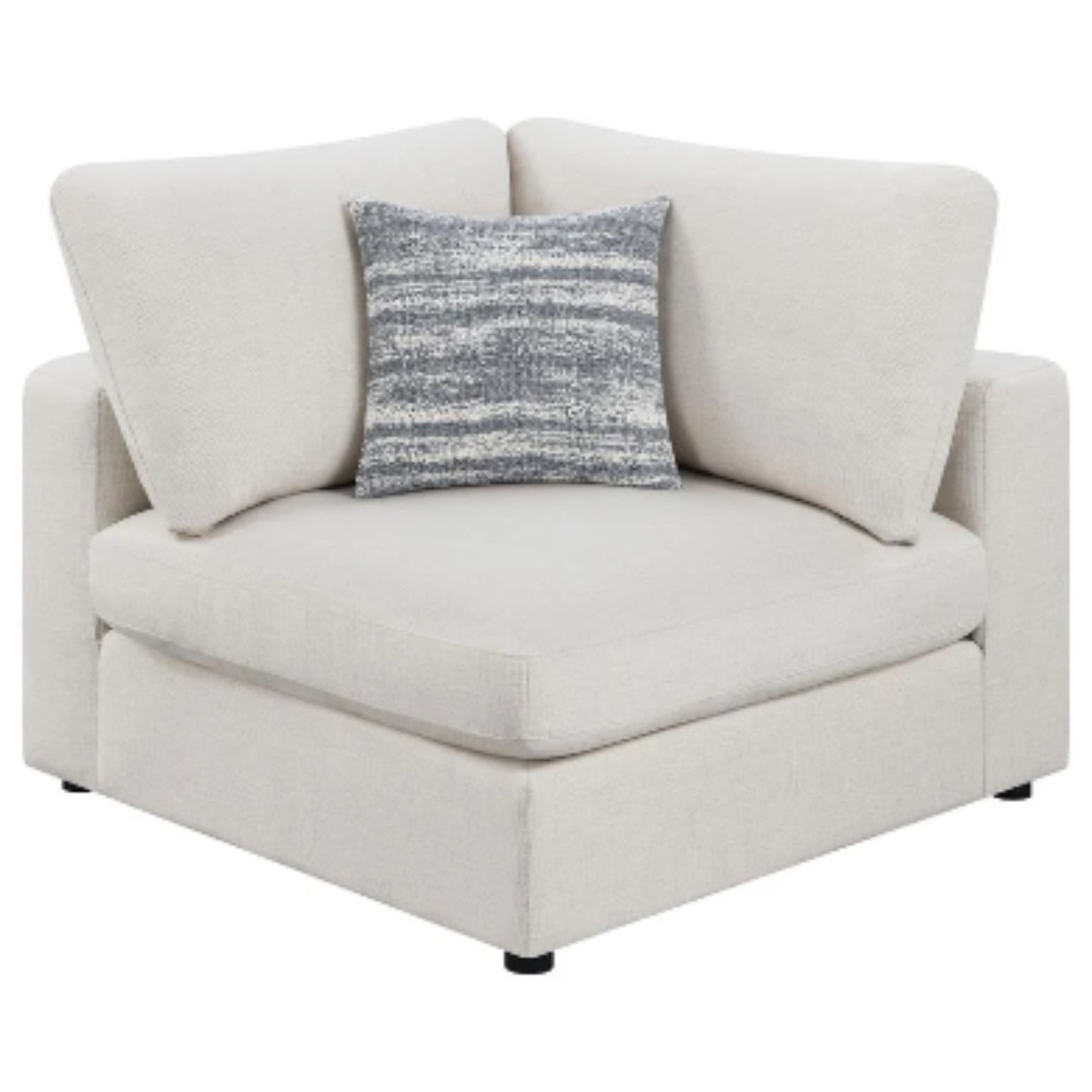 Serene Corner Sectional + Ottoman in Linen Beige
