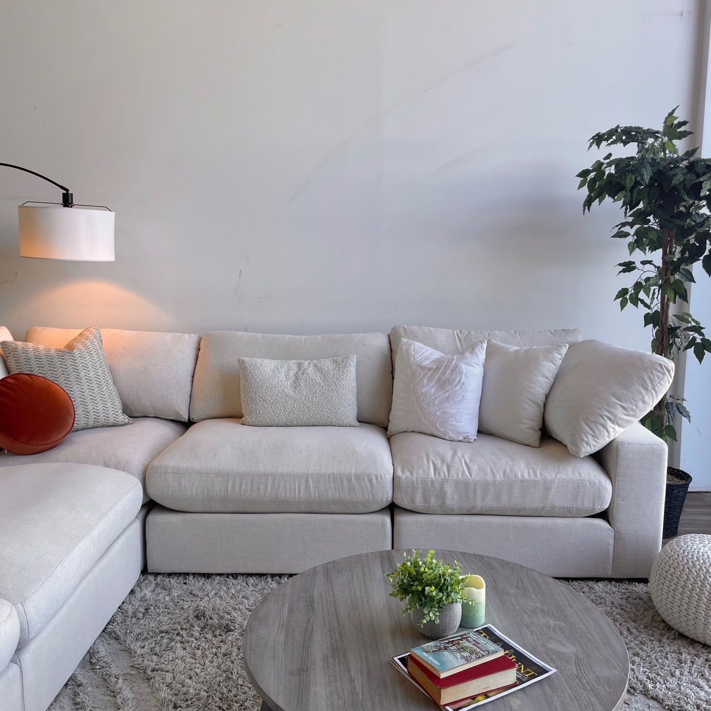 Serene Corner Sectional in Linen Beige