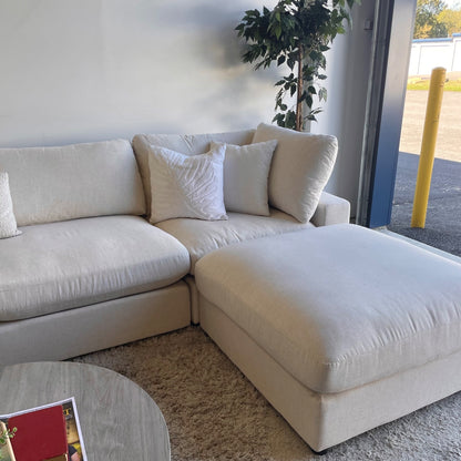 Serene U-Shaped Sectional in Linen Beige
