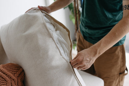 Serene Ottoman Piece in Linen Beige