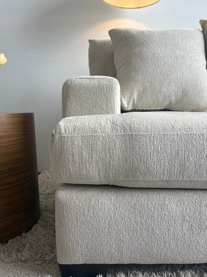 Marin 2 Piece L-Shape Sectional in Cream Chenille