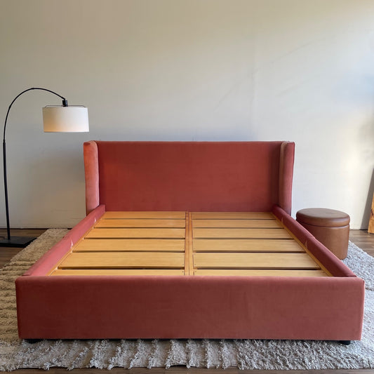 Interior Define Graham King Bed with storage in Blush Performance Velvet