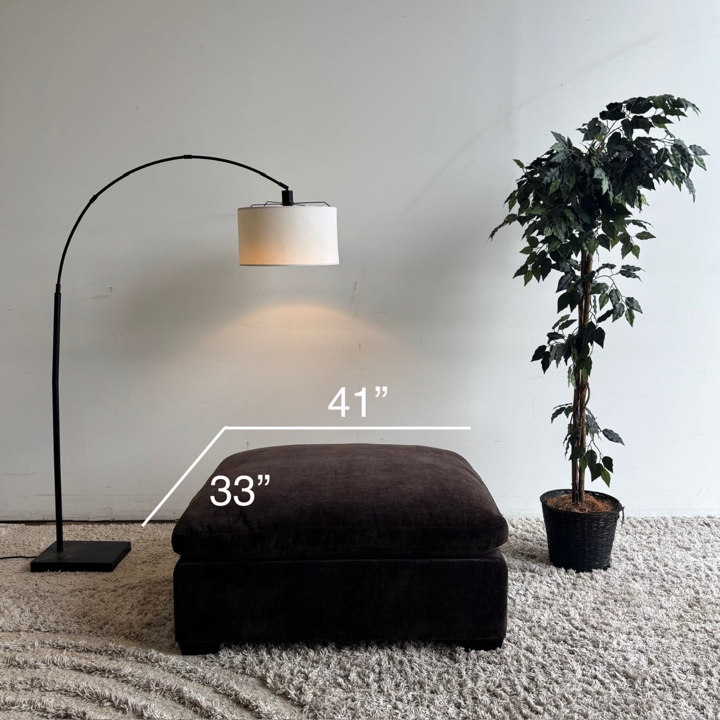 Lakeview Ottoman in Chocolate Brown