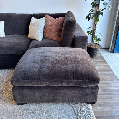 Lakeview U-Shape Enclosed in Chocolate Brown Low Pile Velvet