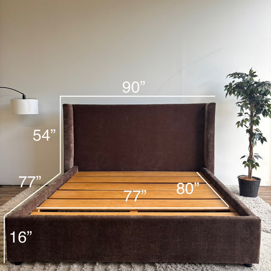 Interior Define Graham King size Bed in Brown Performance Fabric