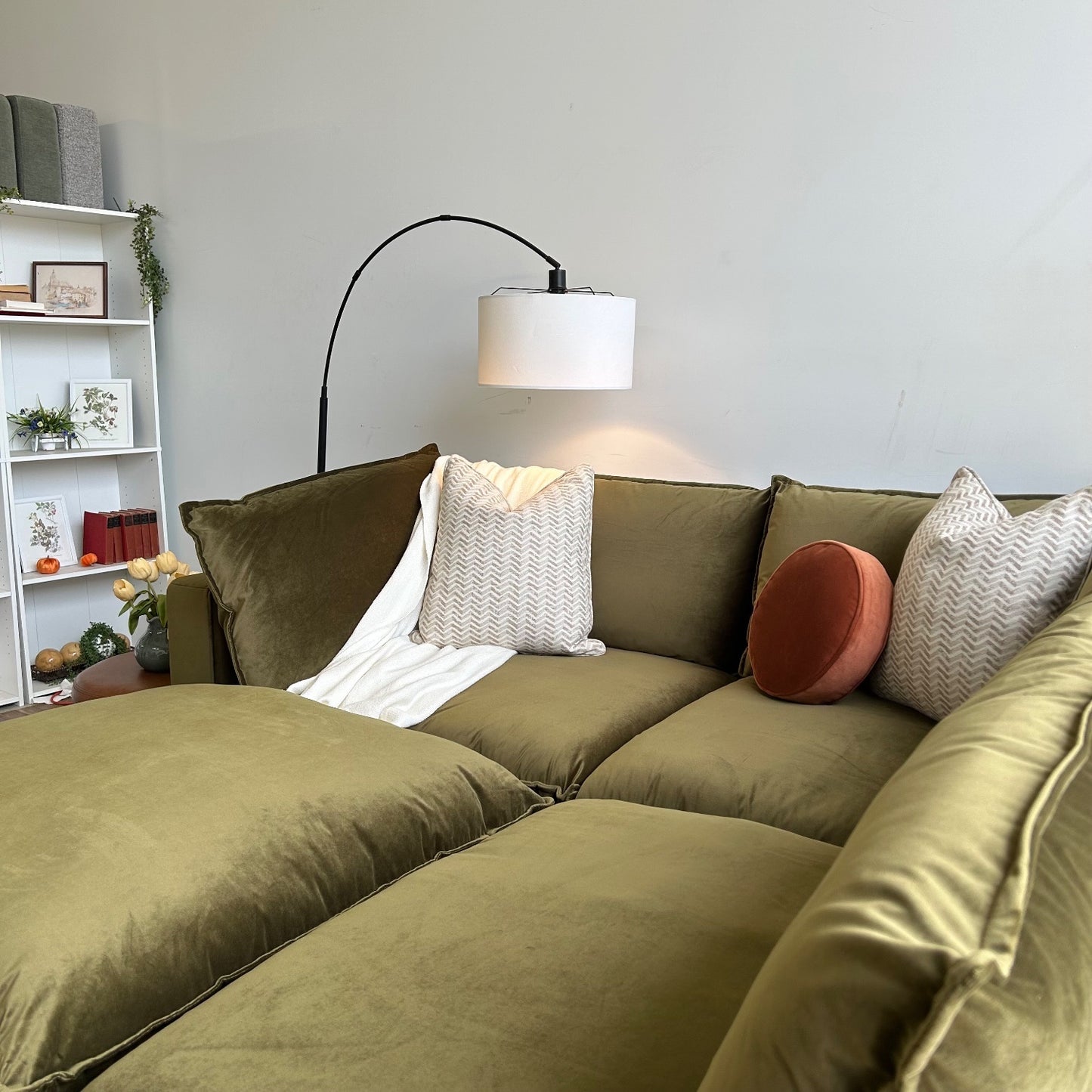 Bellamia Luna Bed Configuration in Green Performance Velvet