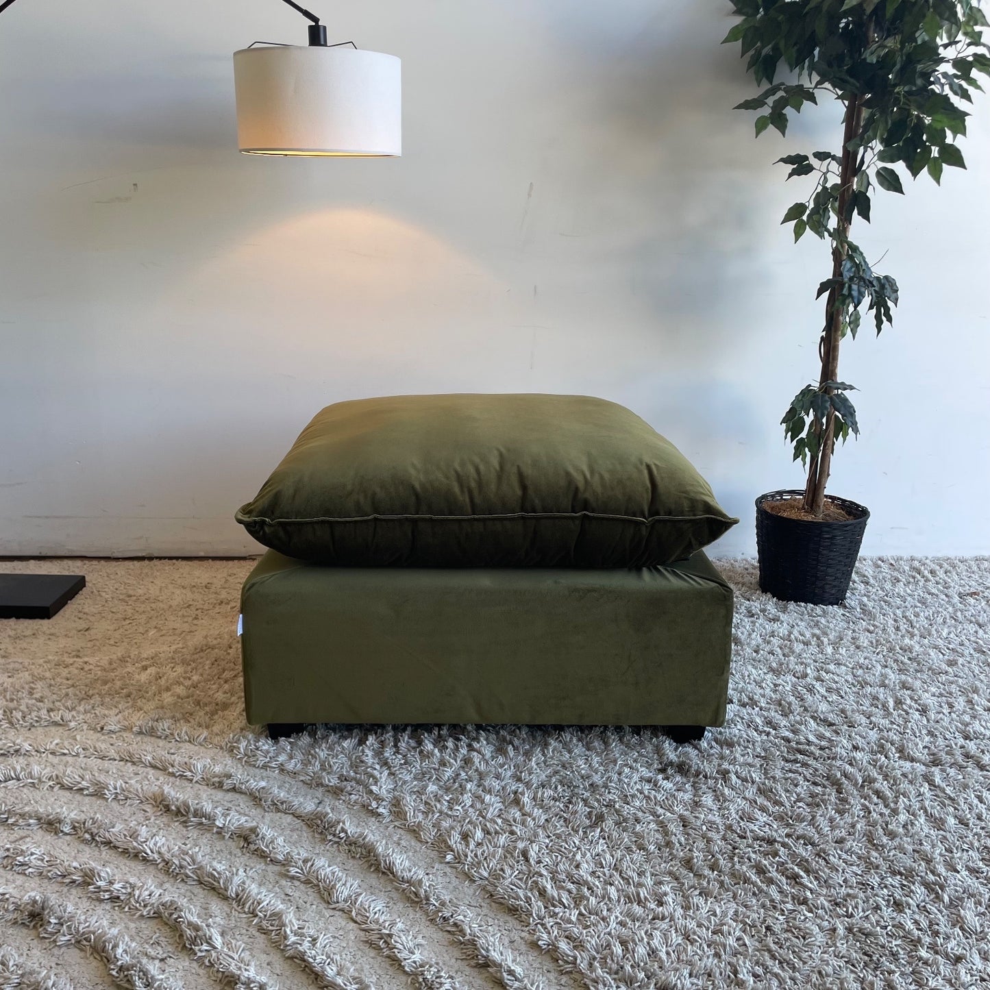 Bellamia Ottoman in Cream Performance Chenille