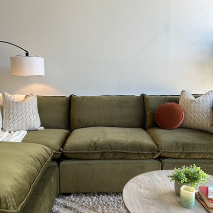 Bellamia Luna Bed Configuration in Green Performance Velvet