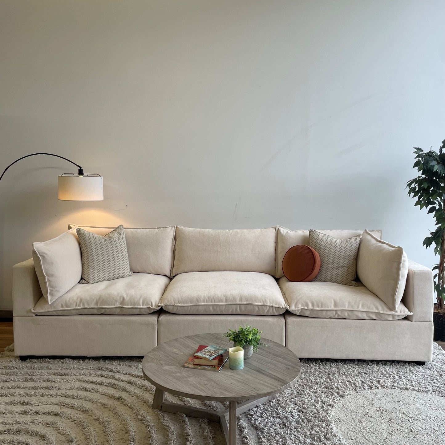 Bellamia Luna Sofa in Cream Performance Chenille