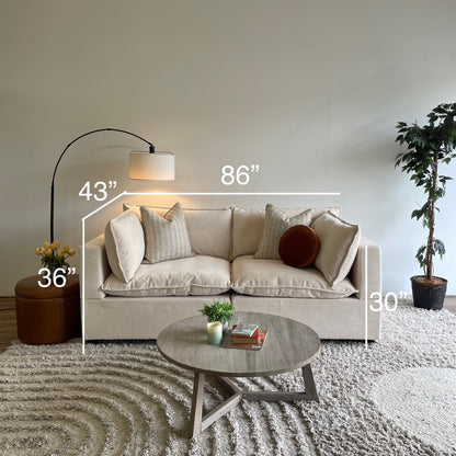 Bellamia Loveseat in Cream Performance Chenille