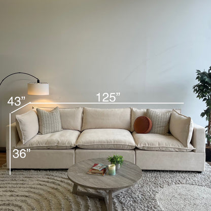 Bellamia Luna Sofa in Cream Performance Chenille